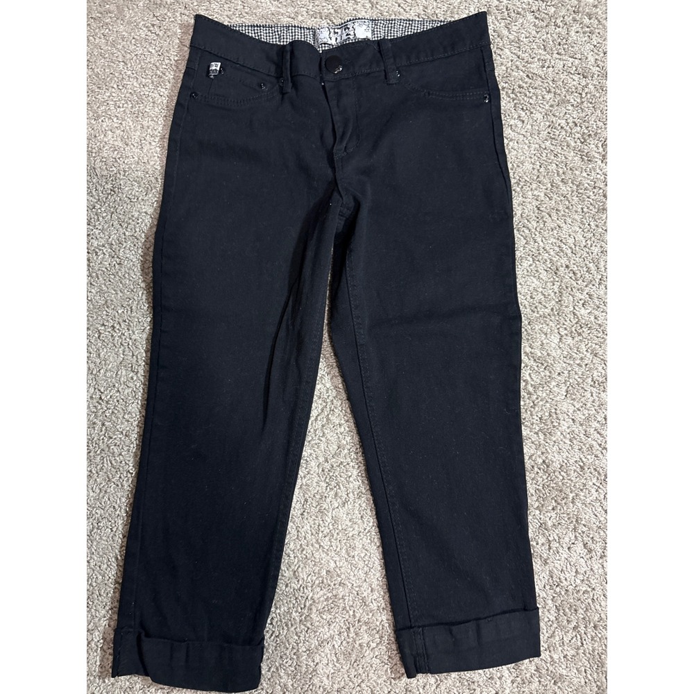 Women's 17/21 Exclusive Denim Black Cropped Cuffed Jeans Size 6
